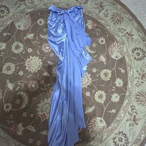 Lavender Satin Evening Gown